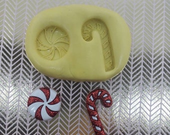 Mini Peppermint and Candycane Silicone Mold