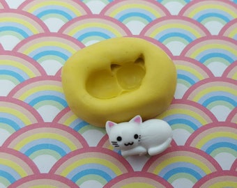 Tiny KITTY-Flexible Silicone Mold-for polymer clay, resin, fondant etc.