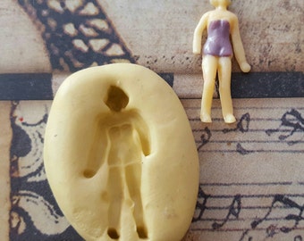 Tiny Lady Flexible Silicone Mold for polymer clay, resin, etc.