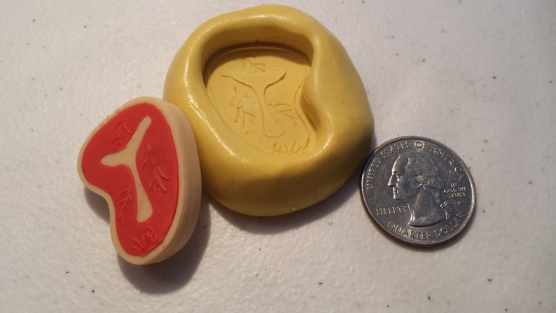 Miniature Raw Steak, Flexible Silicone Mold image 2