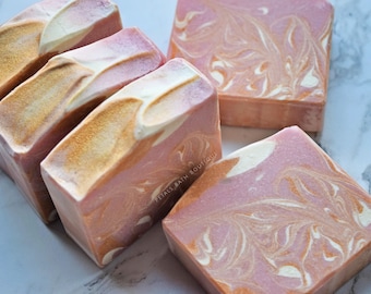 Blush - Champagne + Pomegranate Cold Process Soap + Goat Milk Soap