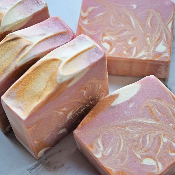 Blush - Champagne + Pomegranate Cold Process Soap + Goat Milk Soap