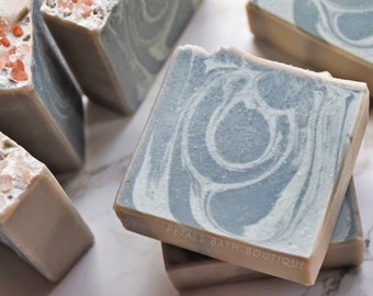 Blue Sea - Sea Moss Gel + Cambrian Blue Clay + Dead Sea Salt All-Natural Handmade Soap | Vegan | Palm Free