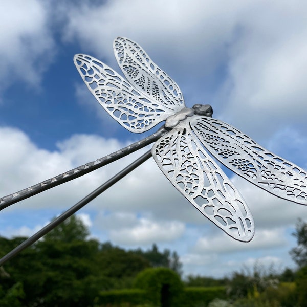 Dragonfly Sculpture / Stainless Steel Sculpture / Garden Art / Metal Sculpture / Metal Artwork / Unique Gift