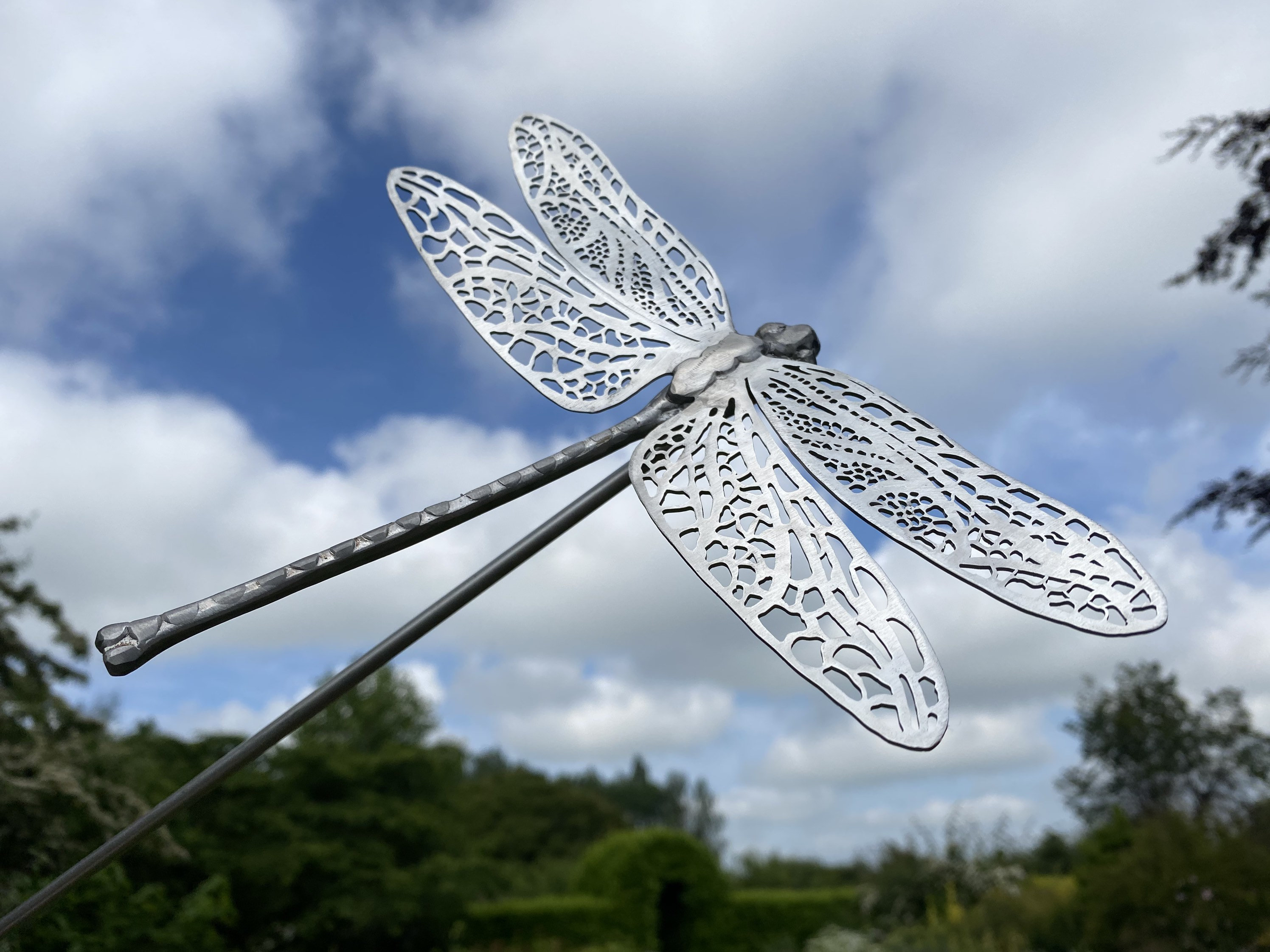 Dragonfly Sculpture / Stainless Steel Sculpture / Garden Art / Etsy