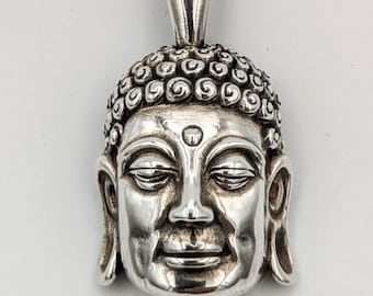 Buddha Pendant - Sterling Silver, Hand Carved