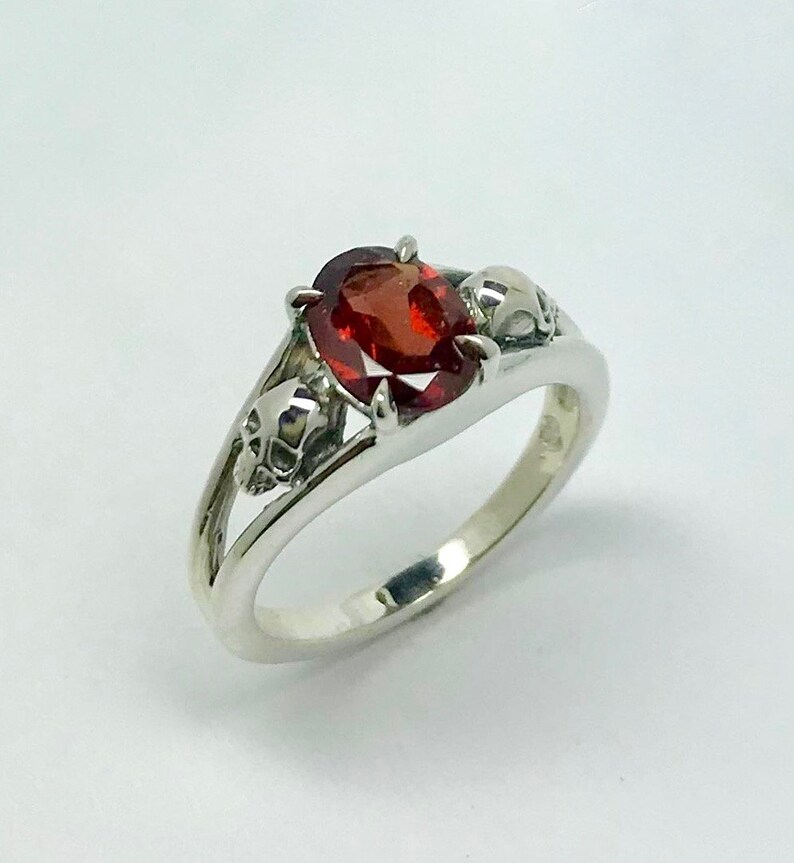 Garnet and Skull Ring