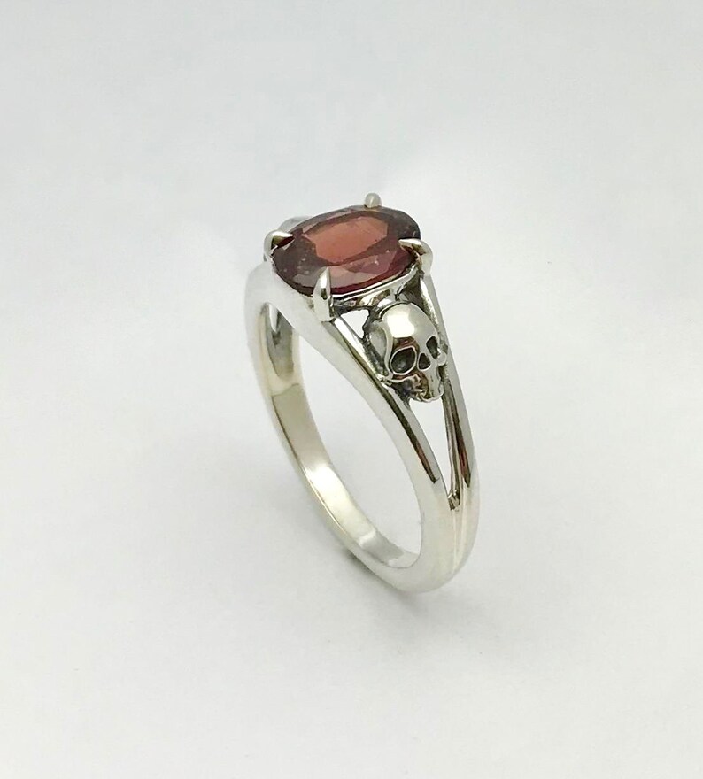 Garnet and Skull Ring