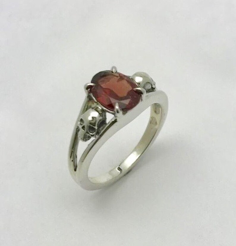 Garnet and Skull Ring