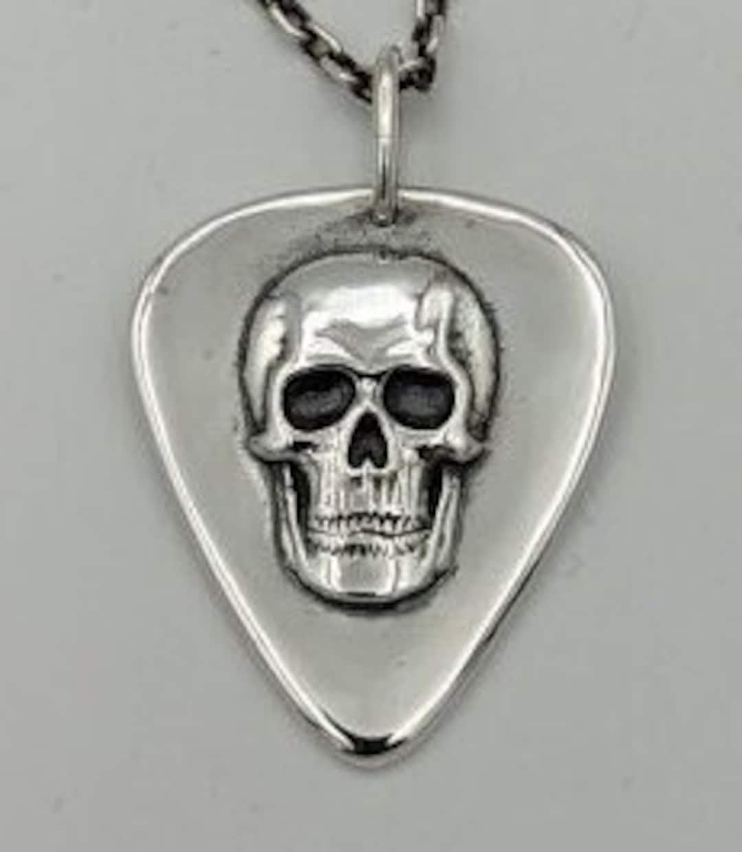 Sterling Silver Guitar Pick Pendant - Etsy