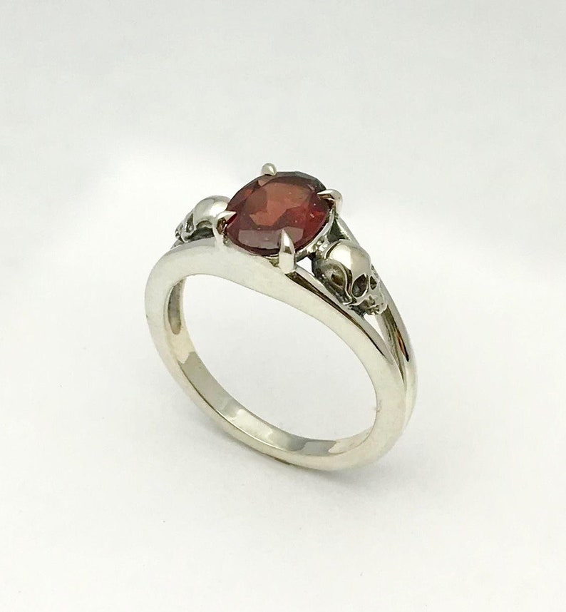 Garnet and Skull Ring