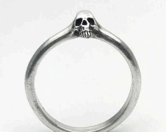 Tiny Skull Ring - Sterling Silver, Gift for Family and Friends, Cute Gothic Skull, Handmade Jewelry.