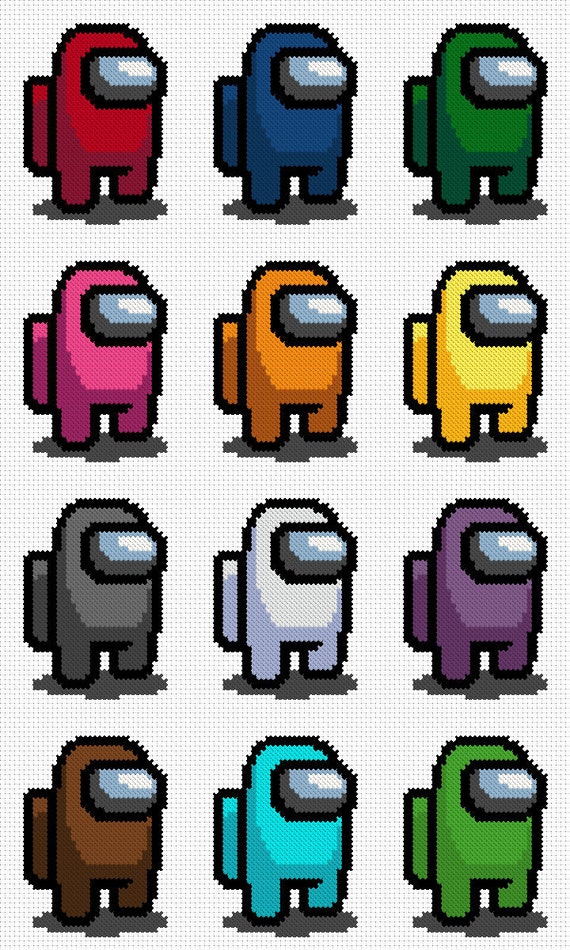 Among Us Cross Stitch Pattern Crewmate Ghost Dead Body All Etsy