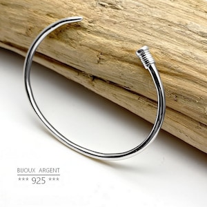 Men's Jewelry >> Nail bracelet, luxury bangle sterling silver , dainty bracelet, thin bracelet, mens gift, Valentine gift