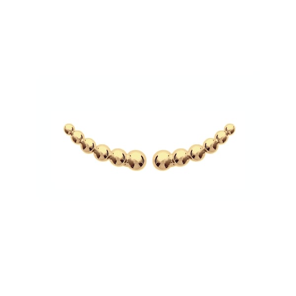 18K Gold platted earrings beaded - Earlobe contour - DÉESSE - Ear cuff, Lobe outline, trend earrings, ear climber, crawlers earrings