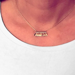 Gold Plated Tassel Necklace - L'INDIENNE - Charm Necklace, Charm Necklace, Minimalist Necklace, Original Necklace, 18K, Women's Gift