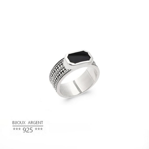 Anillo hombre con piedra negra hotsell
