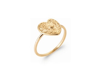 Heart ring original gold plated - LOVE - Double heart - Minimalist trendy ring, bohemian,  Dainty Ring, girlfriend ring,