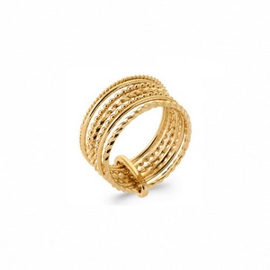 seven rings ring in 925 gold plated 18k- SOFIA - Weekly ring Large ring, accumulation, tiny ring, dainty ring, bold ring.