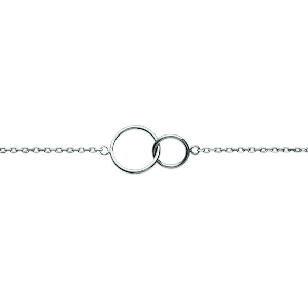 Bracelet deux cercles entrelacés en argent 925 - DÉESSE