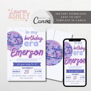 Editable In My Birthday Era Invitation, Eras Invitation, Trendy Invite, Taylor Invitation, Birthday Era Invitation, Taylor Eras Invite