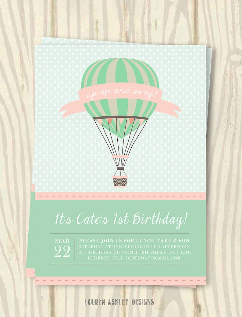 Hot Air Balloon Birthday Party Invitation 5x7 | Etsy
