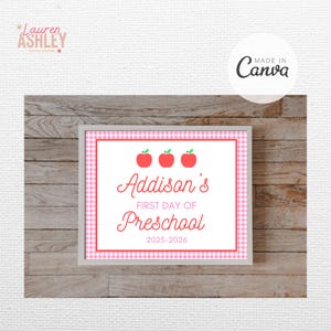 Cartello stampabile per il primo giorno di scuola, cartello riutilizzabile per il primo giorno di scuola, cartello scolastico con acquerello, cartello scolastico stampabile, cartello scolastico modificabile