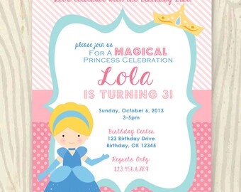 Princess Cinderella Birthday Party Invitation