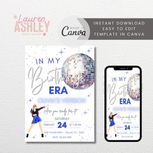 Editable In My Birthday Era Invitation, Eras Invitation, Trendy Invite, Birthday Era Invitation, Taylor Eras Invite, Taylor Invitation