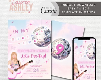 Editable Birthday Era Invitation, Friendship Bracelet Theme (Digital Download)