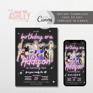 Editable In My Birthday Era Invitation, Eras Invitation, Trendy Invite, Taylor Invitation, Birthday Era Invitation, Taylor Eras Invite