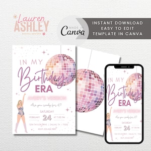 Editable In My Birthday Era Invitation, Eras Invitation, Trendy Invite, Birthday Era Invitation, Taylor Invite, Taylor Eras Invite, Template