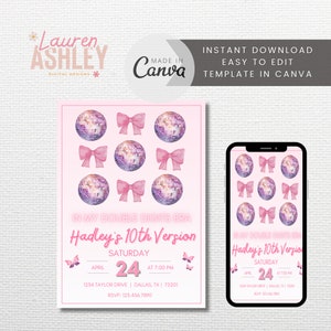 Editable In My Birthday Era Invitation, Eras Invitation, Preppy Coquette Invite, Birthday Era Invitation, Taylor Invite