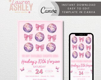 Editable In My Birthday Era Invitation, Eras Invitation, Preppy Coquette Invite, Birthday Era Invitation, Taylor Invite