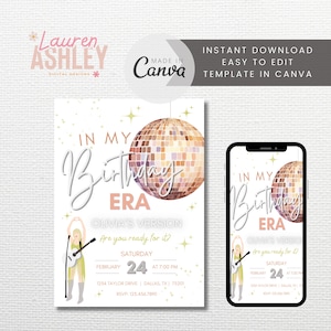 Editable In My Birthday Era Invitation, Eras Invitation, Taylor Invitation, Taylor Eras Invite, Girls Birthday Era Invitation, Template