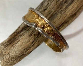 24 kt gold cuff • over sterling silver• a vintage artisan cuff • meticulously handcrafted• expertly designed• signed by artist•