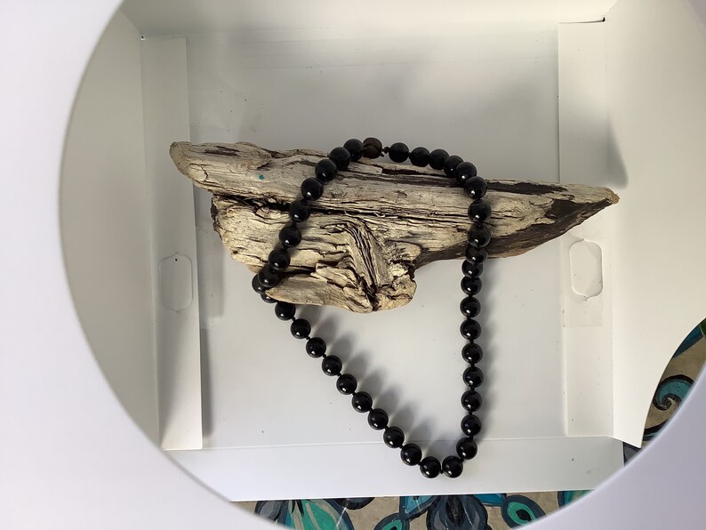 Awesome 16\u201d Black Onyx Vintage Necklace