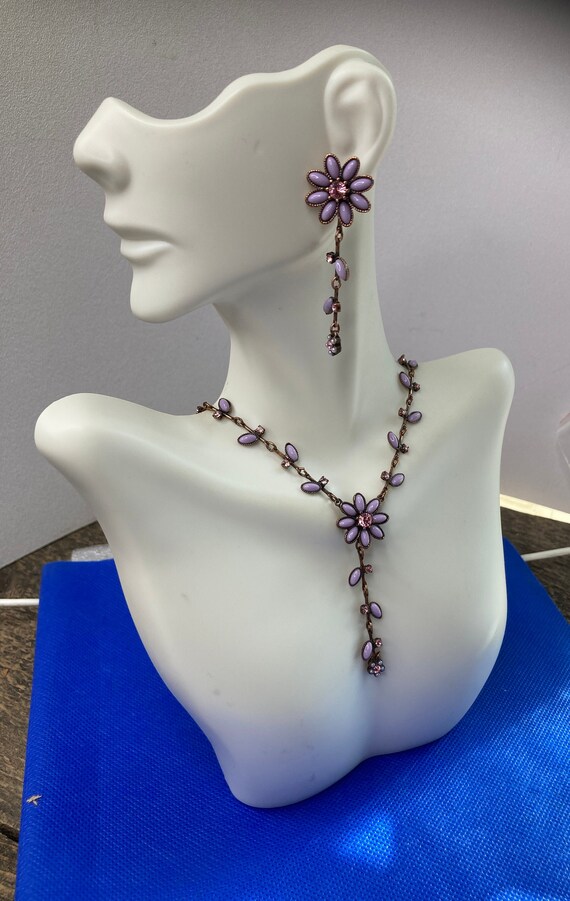 Hypoallergenic vintage avon choker necklace earri… - image 1