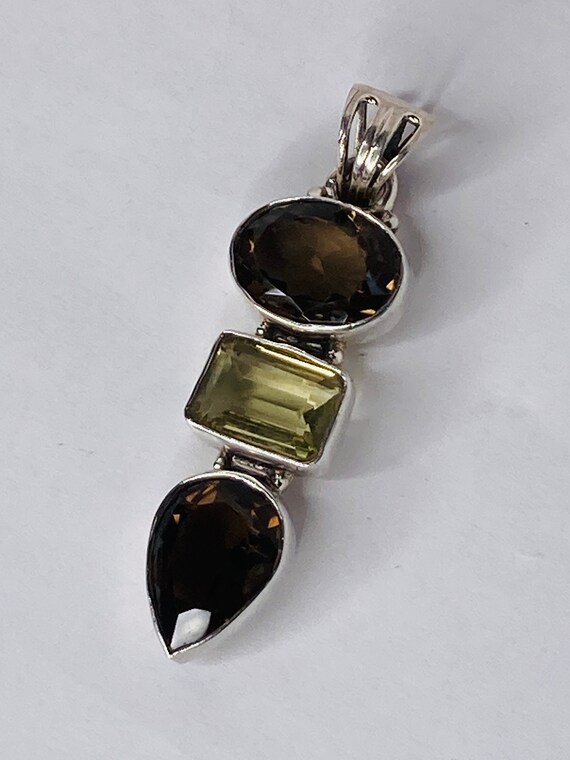 Vintage gorgeous 1960s faceted smoky topaz and pr… - image 5