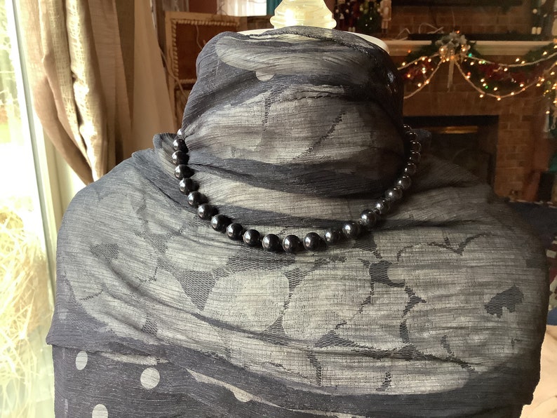 Awesome 16\u201d Black Onyx Vintage Necklace