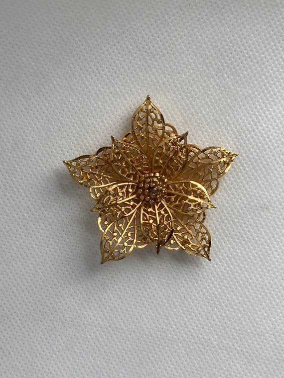 Corocraft vintage floral brooch - image 1