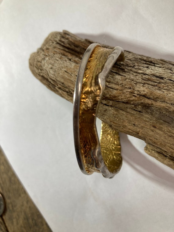 24 kt gold cuff • over sterling silver• a vintage… - image 3