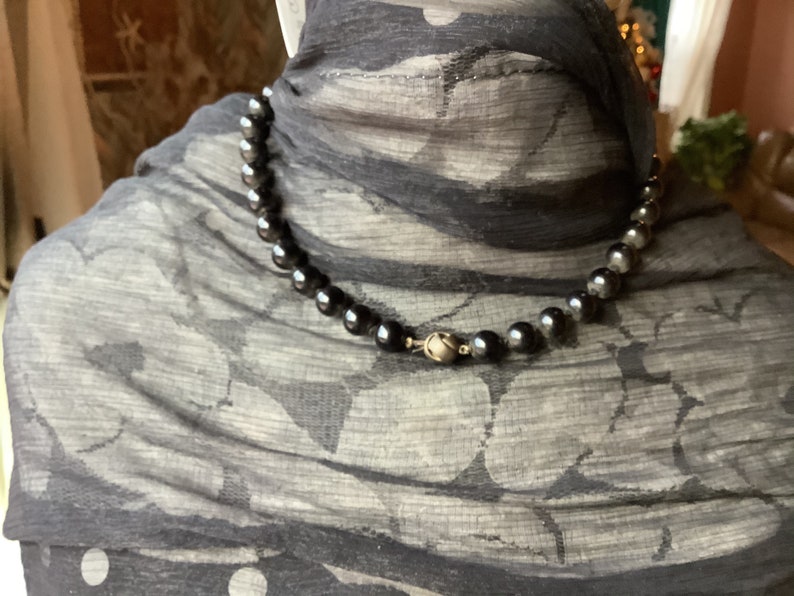 Awesome 16\u201d Black Onyx Vintage Necklace