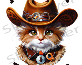 Partenaire Meowdy-Cowboy Cat-Cowboy-Cowgirl-PNG