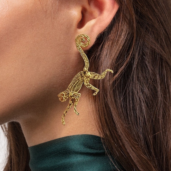 Moving Monkey Earrings