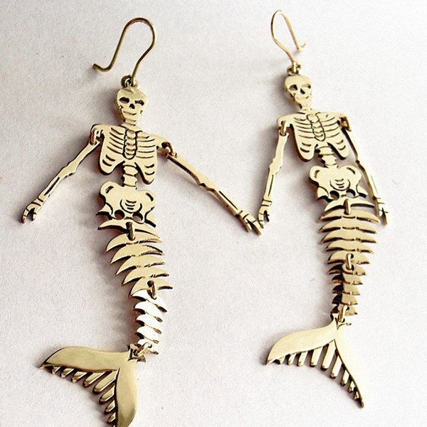 Mermaid Skeleton Earrings