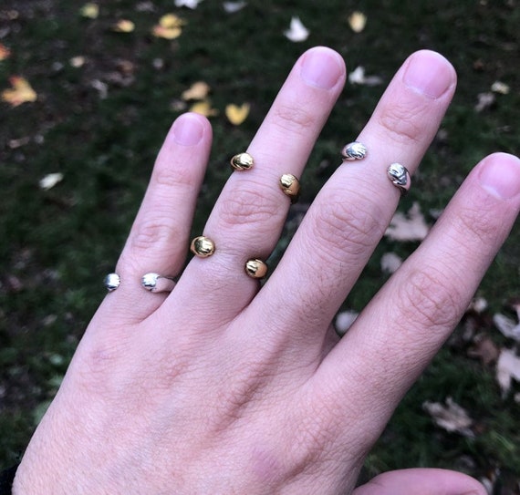 Bague Pattes de Chat empreinte argent et bronze Etsy France