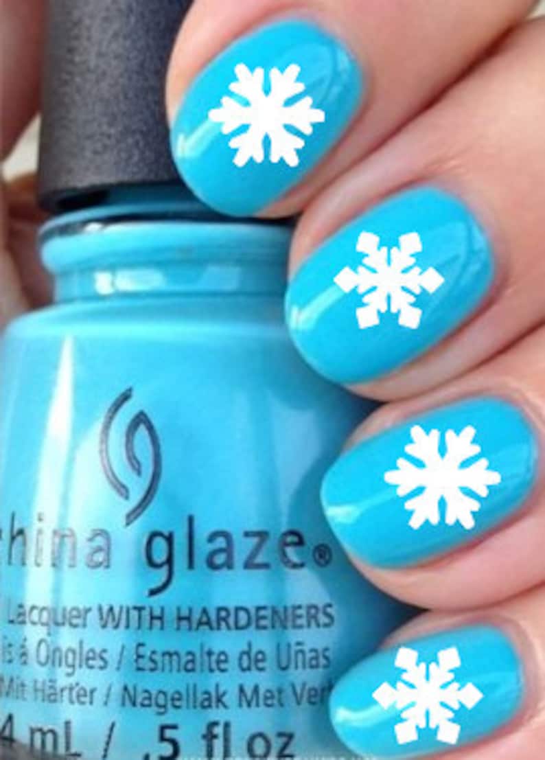 Snowflake Nail Decals Etsy