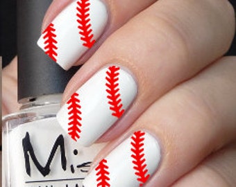 Baseball Softball Stitches Nail Decals