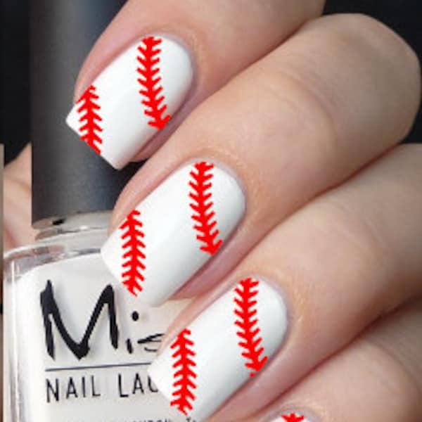 Baseball Softball Stitches Nail Decals